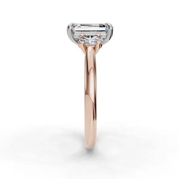 14K Rose Gold Emerald Engagement Ring Setting Image 3 SVS Fine Jewelry Oceanside, NY