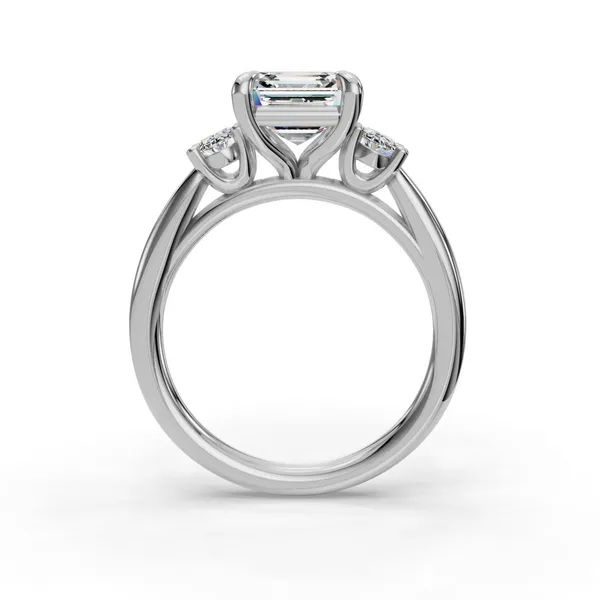 14K White Gold Asscher Engagement Ring Setting Image 2 SVS Fine Jewelry Oceanside, NY