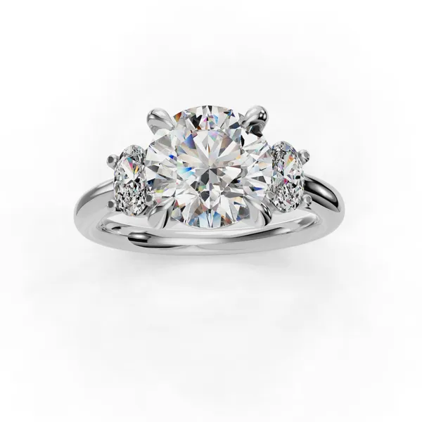 14K White Gold Round Engagement Ring Setting Image 4 SVS Fine Jewelry Oceanside, NY