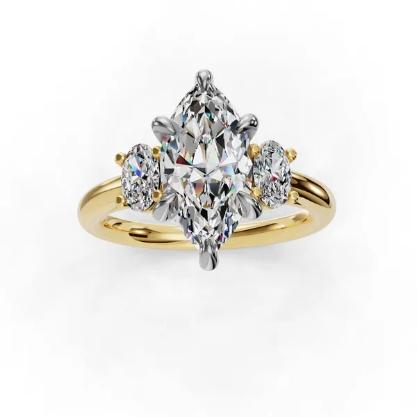 14K Yellow Gold Marquise Engagement Ring Setting Image 4 SVS Fine Jewelry Oceanside, NY