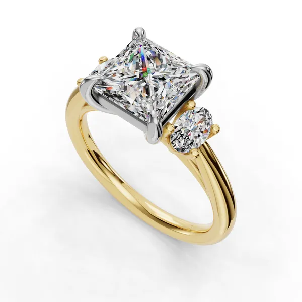 14K Yellow Gold Princess Engagement Ring Setting SVS Fine Jewelry Oceanside, NY