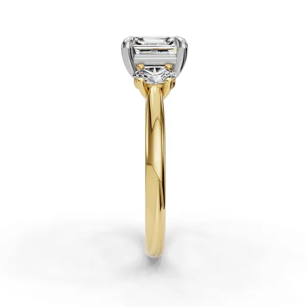 14K Yellow Gold Asscher Engagement Ring Setting Image 3 SVS Fine Jewelry Oceanside, NY