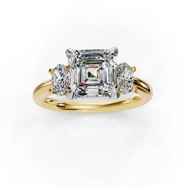 14K Yellow Gold Asscher Engagement Ring Setting Image 4 SVS Fine Jewelry Oceanside, NY