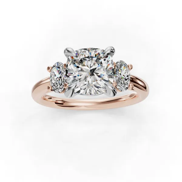 18K Rose Gold Cushion Engagement Ring Setting Image 4 SVS Fine Jewelry Oceanside, NY
