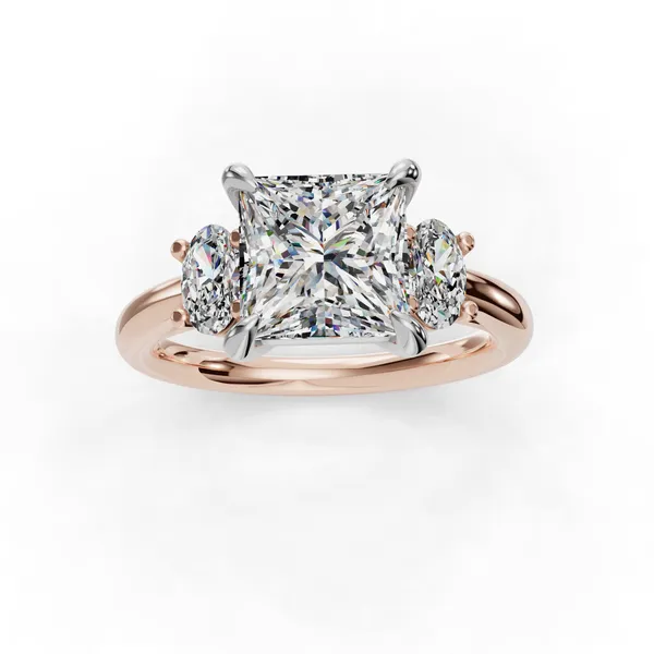 18K Rose Gold Princess Engagement Ring Setting Image 4 SVS Fine Jewelry Oceanside, NY