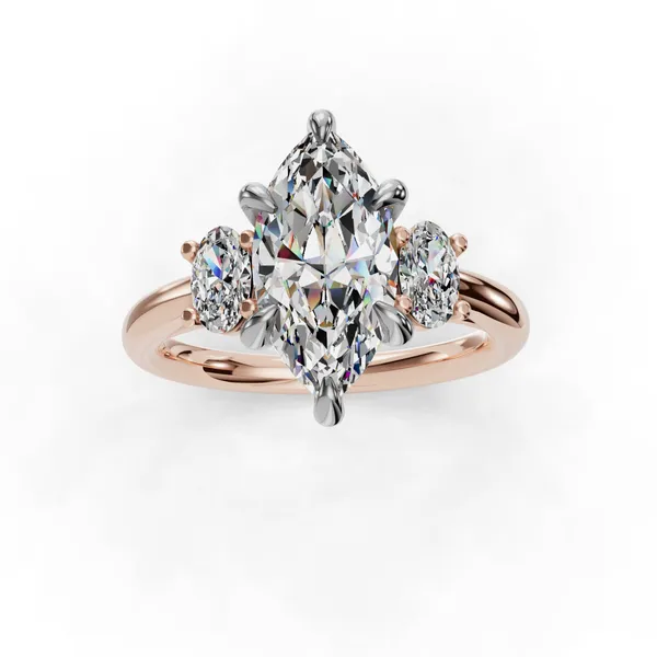 18K Rose Gold Marquise Engagement Ring Setting Image 4 SVS Fine Jewelry Oceanside, NY