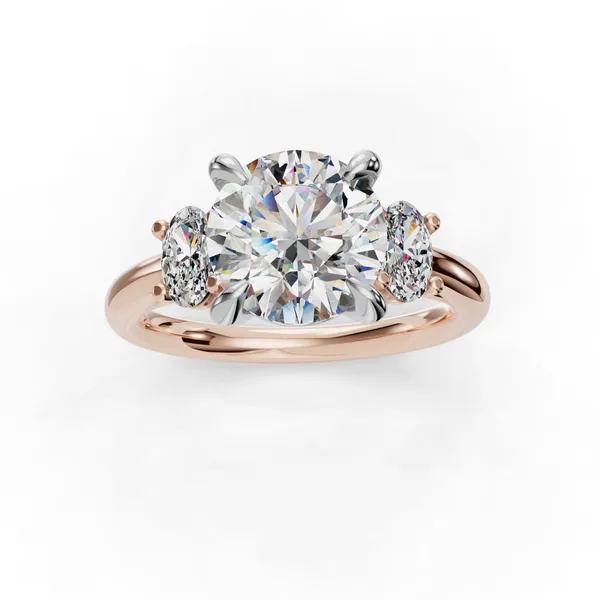 18K Rose Gold Round Engagement Ring Setting Image 4 SVS Fine Jewelry Oceanside, NY