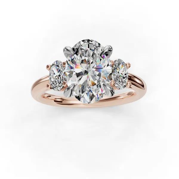 18K Rose Gold Oval Engagement Ring Setting Image 4 SVS Fine Jewelry Oceanside, NY
