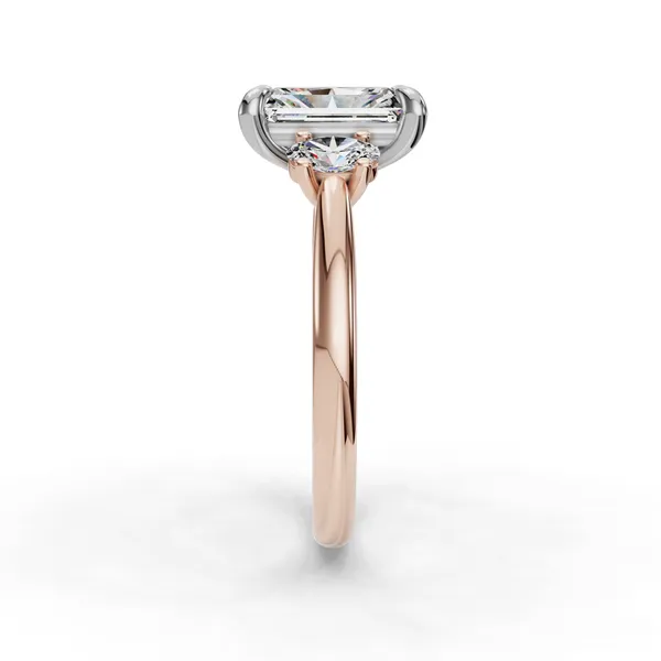 18K Rose Gold Radiant Engagement Ring Setting Image 3 SVS Fine Jewelry Oceanside, NY