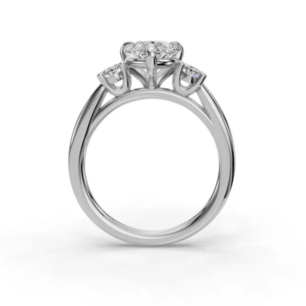 18K White Gold Pear Engagement Ring Setting Image 2 SVS Fine Jewelry Oceanside, NY