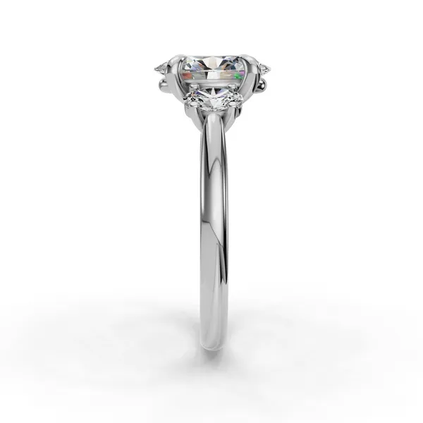 18K White Gold Oval Engagement Ring Setting Image 3 SVS Fine Jewelry Oceanside, NY