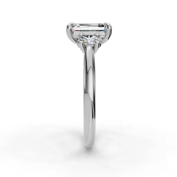 18K White Gold Emerald Engagement Ring Setting Image 3 SVS Fine Jewelry Oceanside, NY