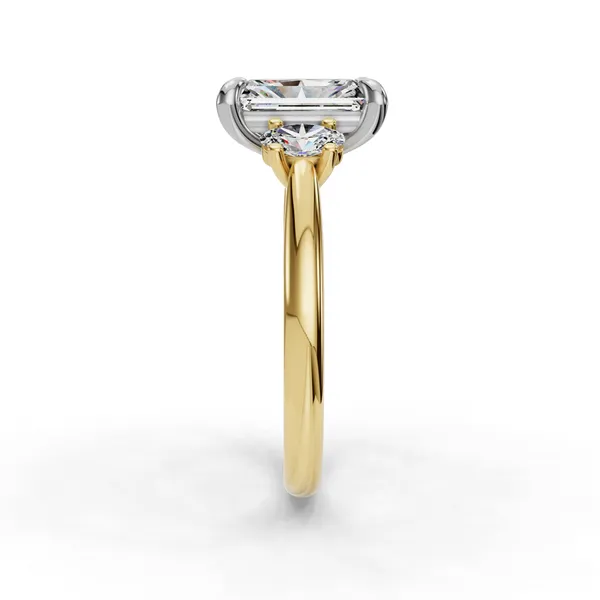 18K Yellow Gold Radiant Engagement Ring Setting Image 3 SVS Fine Jewelry Oceanside, NY