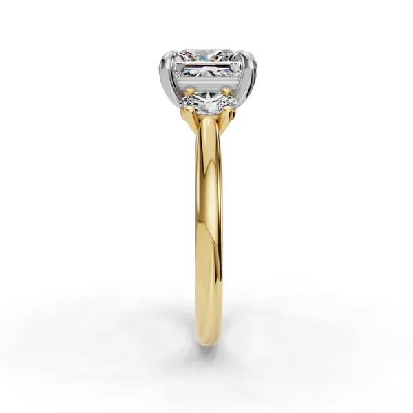 18K Yellow Gold Princess Engagement Ring Setting Image 3 SVS Fine Jewelry Oceanside, NY