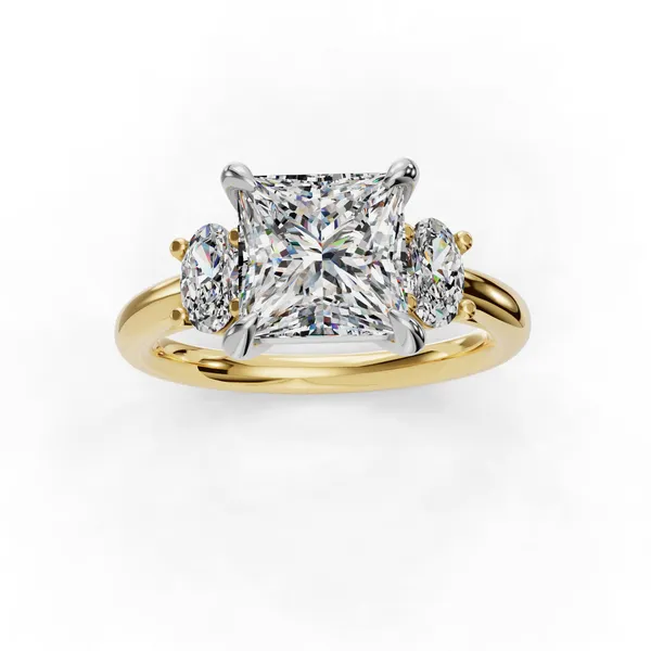 18K Yellow Gold Princess Engagement Ring Setting Image 4 SVS Fine Jewelry Oceanside, NY