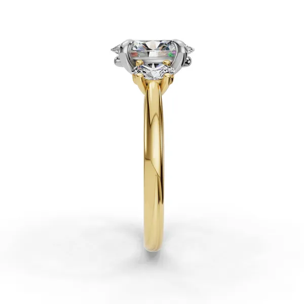 18K Yellow Gold Oval Engagement Ring Setting Image 3 SVS Fine Jewelry Oceanside, NY