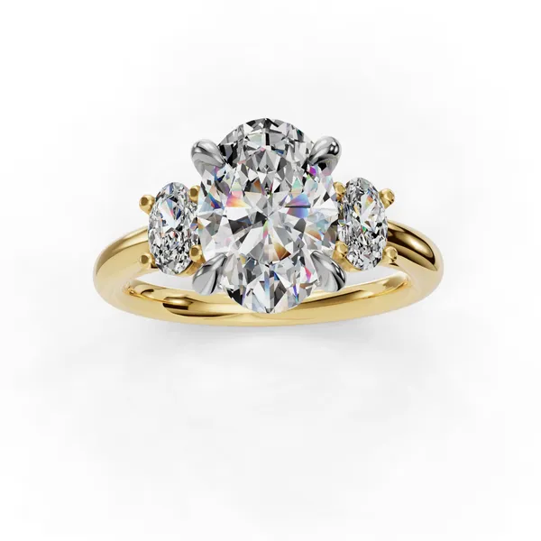 18K Yellow Gold Oval Engagement Ring Setting Image 4 SVS Fine Jewelry Oceanside, NY