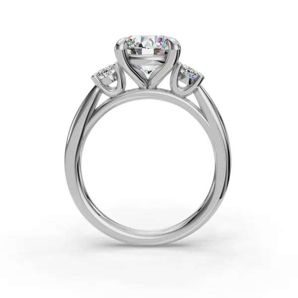 Platinum Round Engagement Ring Setting Image 2 SVS Fine Jewelry Oceanside, NY