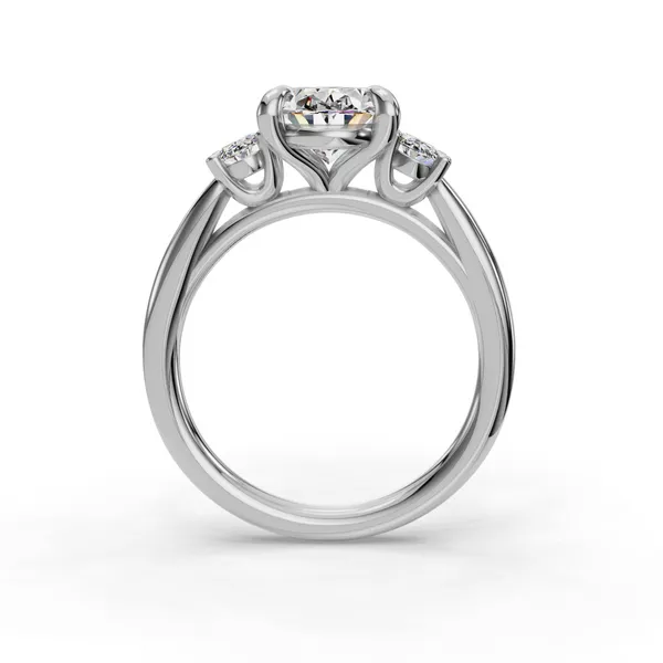 Platinum Oval Engagement Ring Setting Image 2 SVS Fine Jewelry Oceanside, NY