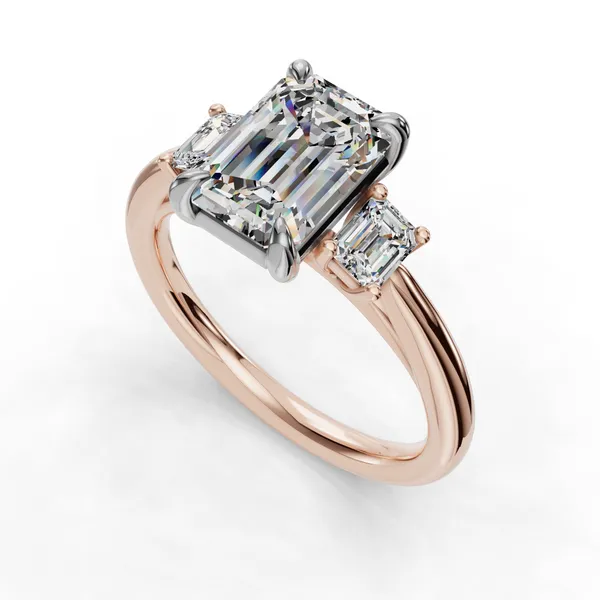 14K Rose Gold Emerald Engagement Ring Setting SVS Fine Jewelry Oceanside, NY