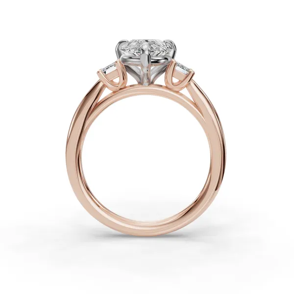 14K Rose Gold Pear Engagement Ring Setting Image 2 SVS Fine Jewelry Oceanside, NY