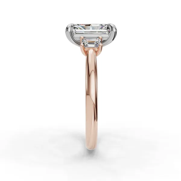 14K Rose Gold Radiant Engagement Ring Setting Image 3 SVS Fine Jewelry Oceanside, NY