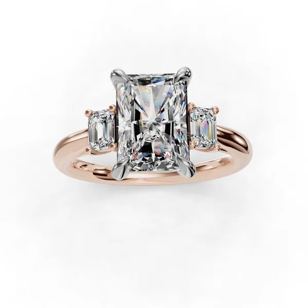 14K Rose Gold Radiant Engagement Ring Setting Image 4 SVS Fine Jewelry Oceanside, NY