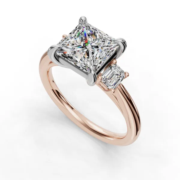 14K Rose Gold Princess Engagement Ring Setting SVS Fine Jewelry Oceanside, NY