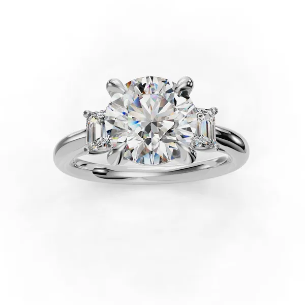 14K White Gold Round Engagement Ring Setting Image 4 SVS Fine Jewelry Oceanside, NY