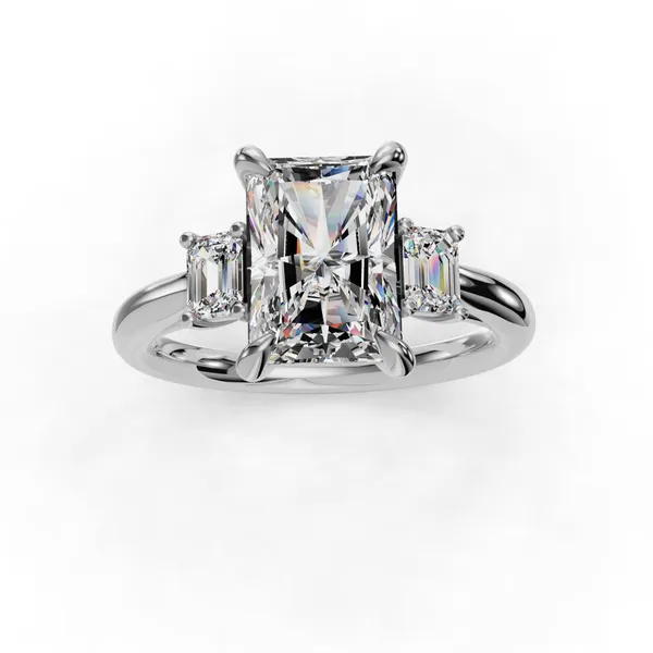 14K White Gold Radiant Engagement Ring Setting Image 4 SVS Fine Jewelry Oceanside, NY