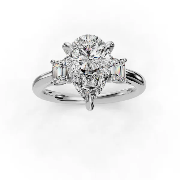 14K White Gold Pear Engagement Ring Setting Image 4 SVS Fine Jewelry Oceanside, NY