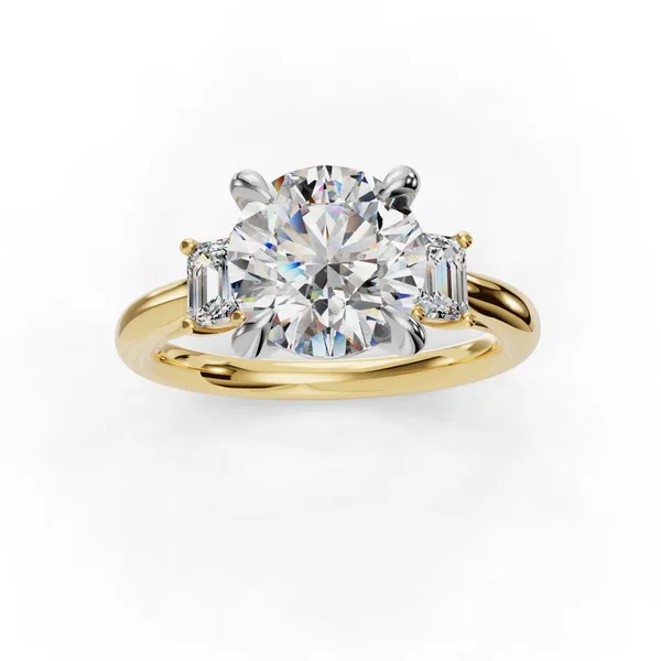 14K Yellow Gold Round Engagement Ring Setting Image 4 SVS Fine Jewelry Oceanside, NY