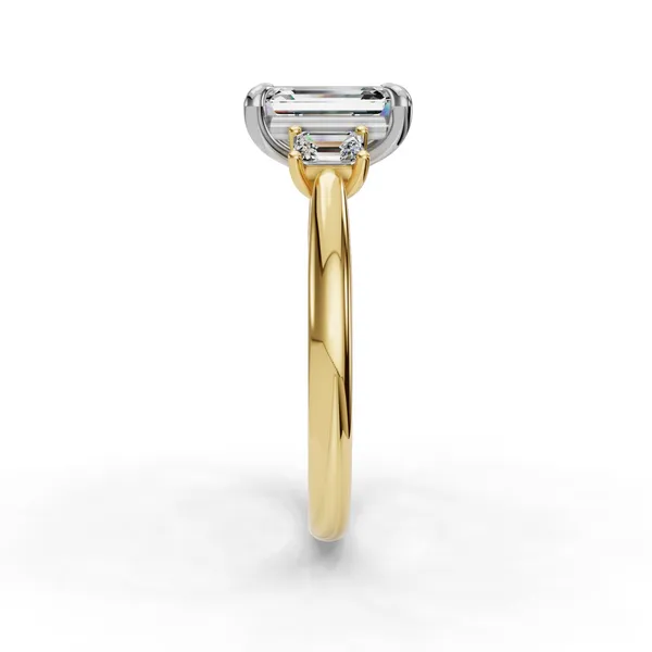 14K Yellow Gold Emerald Engagement Ring Setting Image 3 SVS Fine Jewelry Oceanside, NY