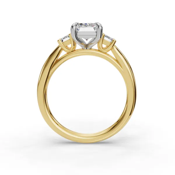 14K Yellow Gold Emerald Engagement Ring Setting Image 2 SVS Fine Jewelry Oceanside, NY