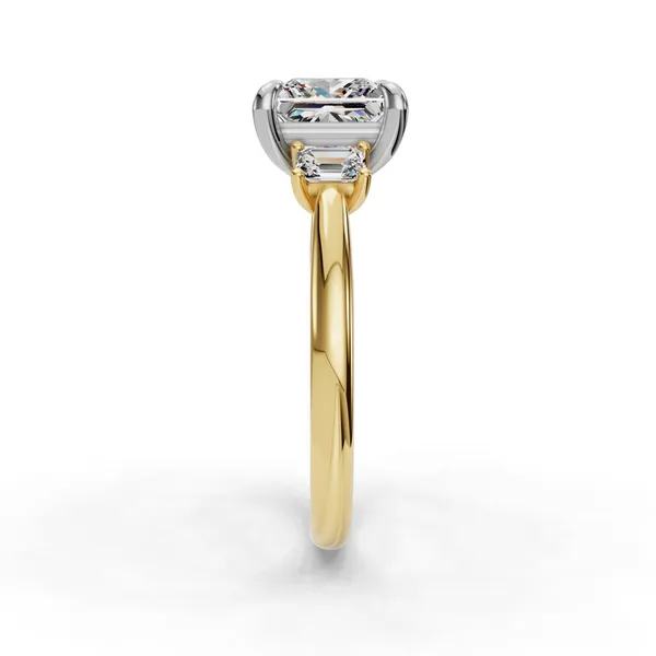 14K Yellow Gold Princess Engagement Ring Setting Image 3 SVS Fine Jewelry Oceanside, NY