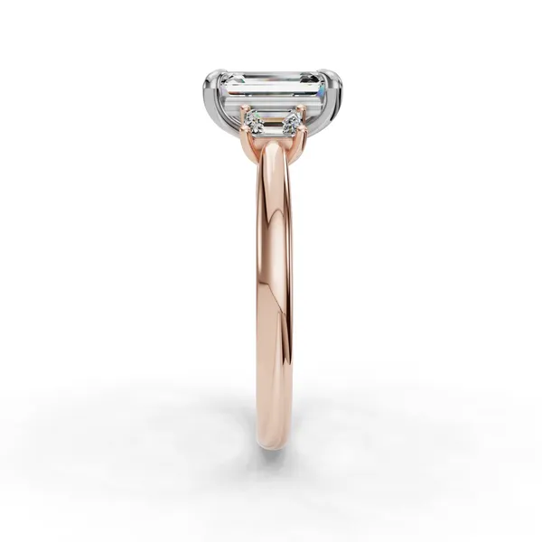 18K Rose Gold Emerald Engagement Ring Setting Image 3 SVS Fine Jewelry Oceanside, NY