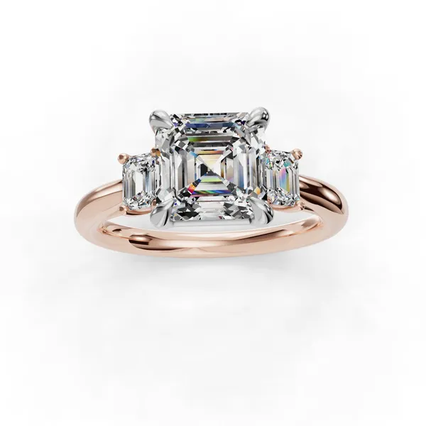 18K Rose Gold Asscher Engagement Ring Setting Image 4 SVS Fine Jewelry Oceanside, NY