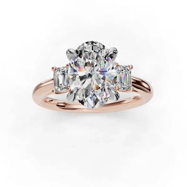 18K Rose Gold Oval Engagement Ring Setting Image 4 SVS Fine Jewelry Oceanside, NY