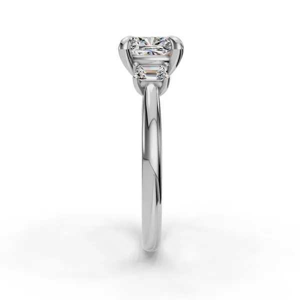 18K White Gold Cushion Engagement Ring Setting Image 3 SVS Fine Jewelry Oceanside, NY