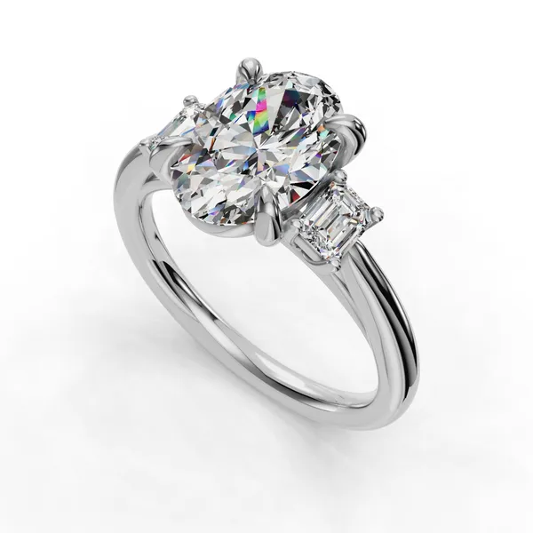 18K White Gold Oval Engagement Ring Setting SVS Fine Jewelry Oceanside, NY