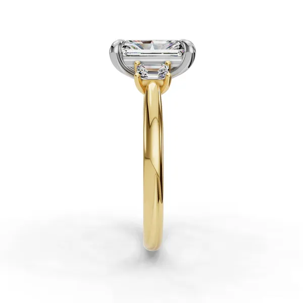 18K Yellow Gold Radiant Engagement Ring Setting Image 3 SVS Fine Jewelry Oceanside, NY