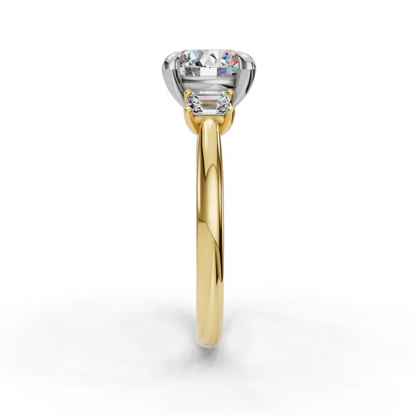 18K Yellow Gold Round Engagement Ring Setting Image 3 SVS Fine Jewelry Oceanside, NY