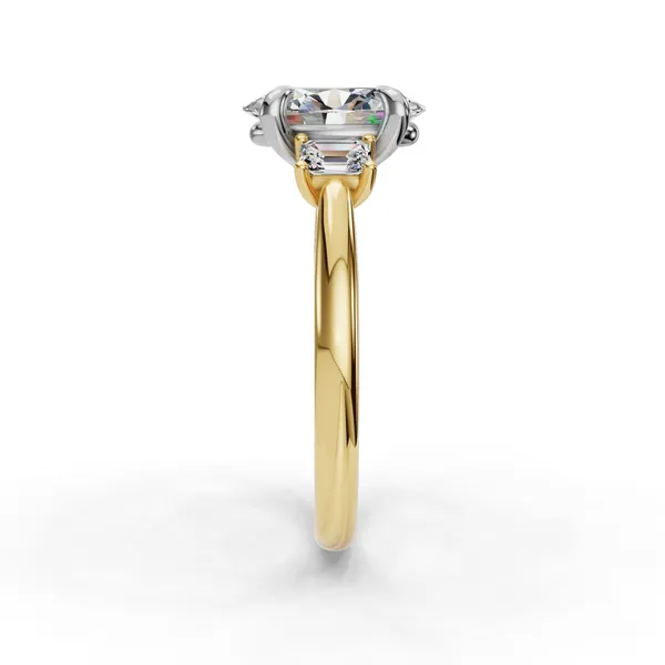 18K Yellow Gold Oval Engagement Ring Setting Image 3 SVS Fine Jewelry Oceanside, NY