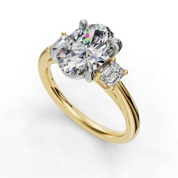 18K Yellow Gold Oval Engagement Ring Setting SVS Fine Jewelry Oceanside, NY