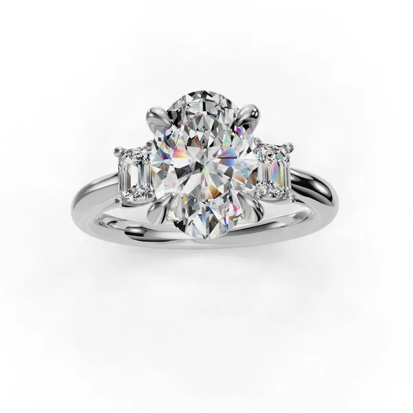 Platinum Oval Engagement Ring Setting Image 4 SVS Fine Jewelry Oceanside, NY
