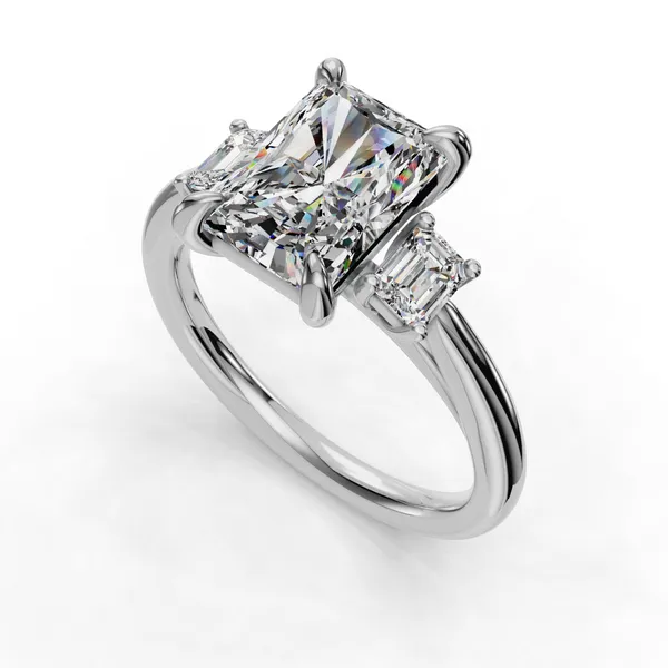 Platinum Radiant Engagement Ring Setting SVS Fine Jewelry Oceanside, NY