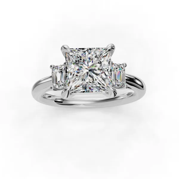Platinum Princess Engagement Ring Setting Image 4 SVS Fine Jewelry Oceanside, NY