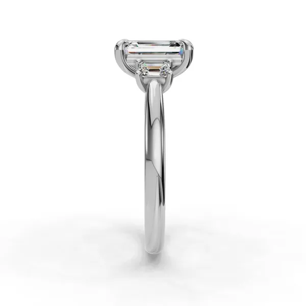 Platinum Emerald Engagement Ring Setting Image 3 SVS Fine Jewelry Oceanside, NY