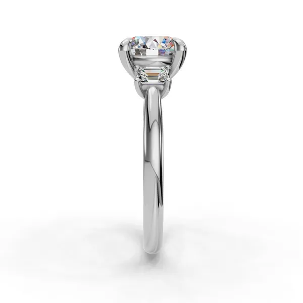 Platinum Round Engagement Ring Setting Image 3 SVS Fine Jewelry Oceanside, NY