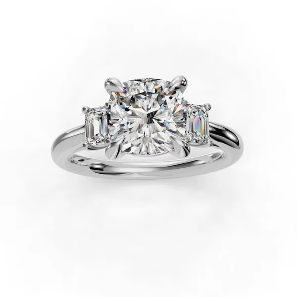Platinum Cushion Engagement Ring Setting Image 4 SVS Fine Jewelry Oceanside, NY